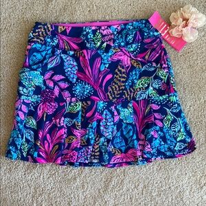 Lilly Pulitzer Luxletic Vibrant Blue and Pink Mini Skirt, XS, NWT